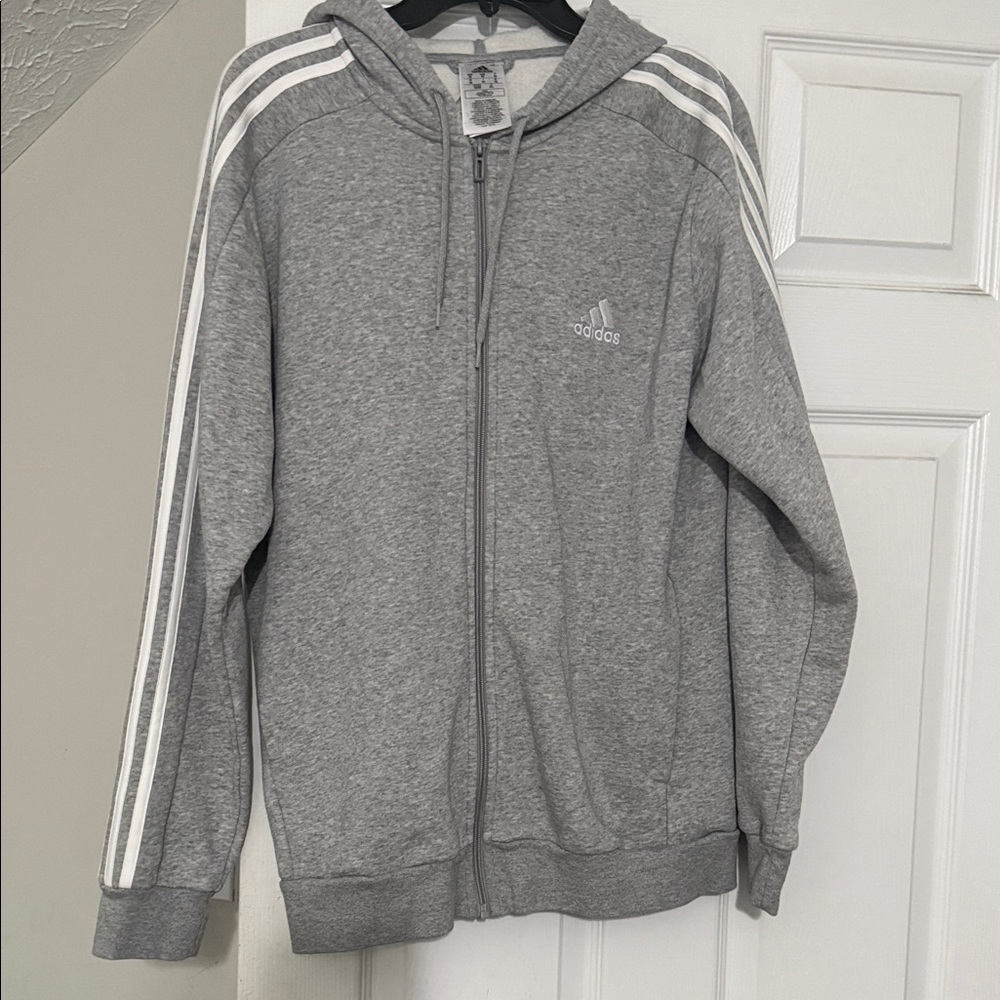 adidas grey zip up